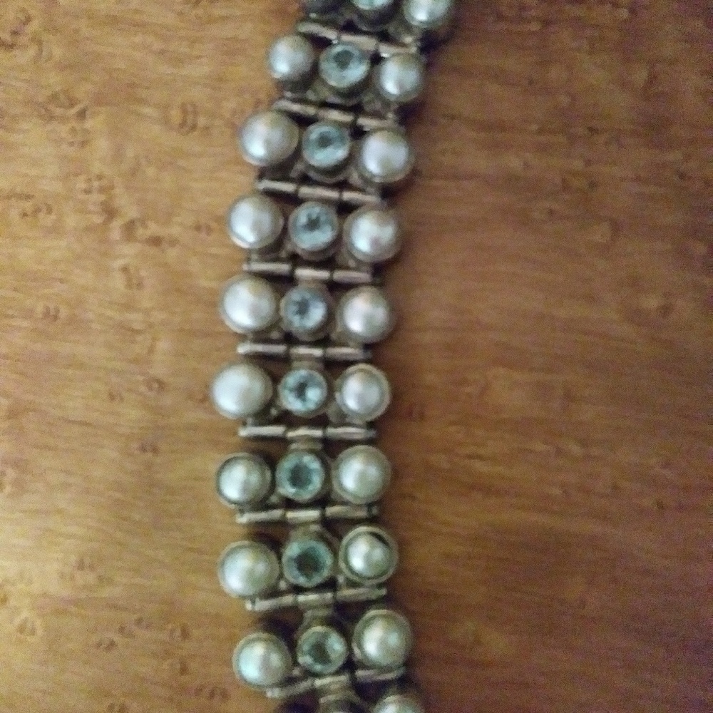 STERLING w pearl and aquamarine